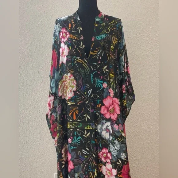 Johnny Was Floral Peace Kaftan small - Picture 6 of 9